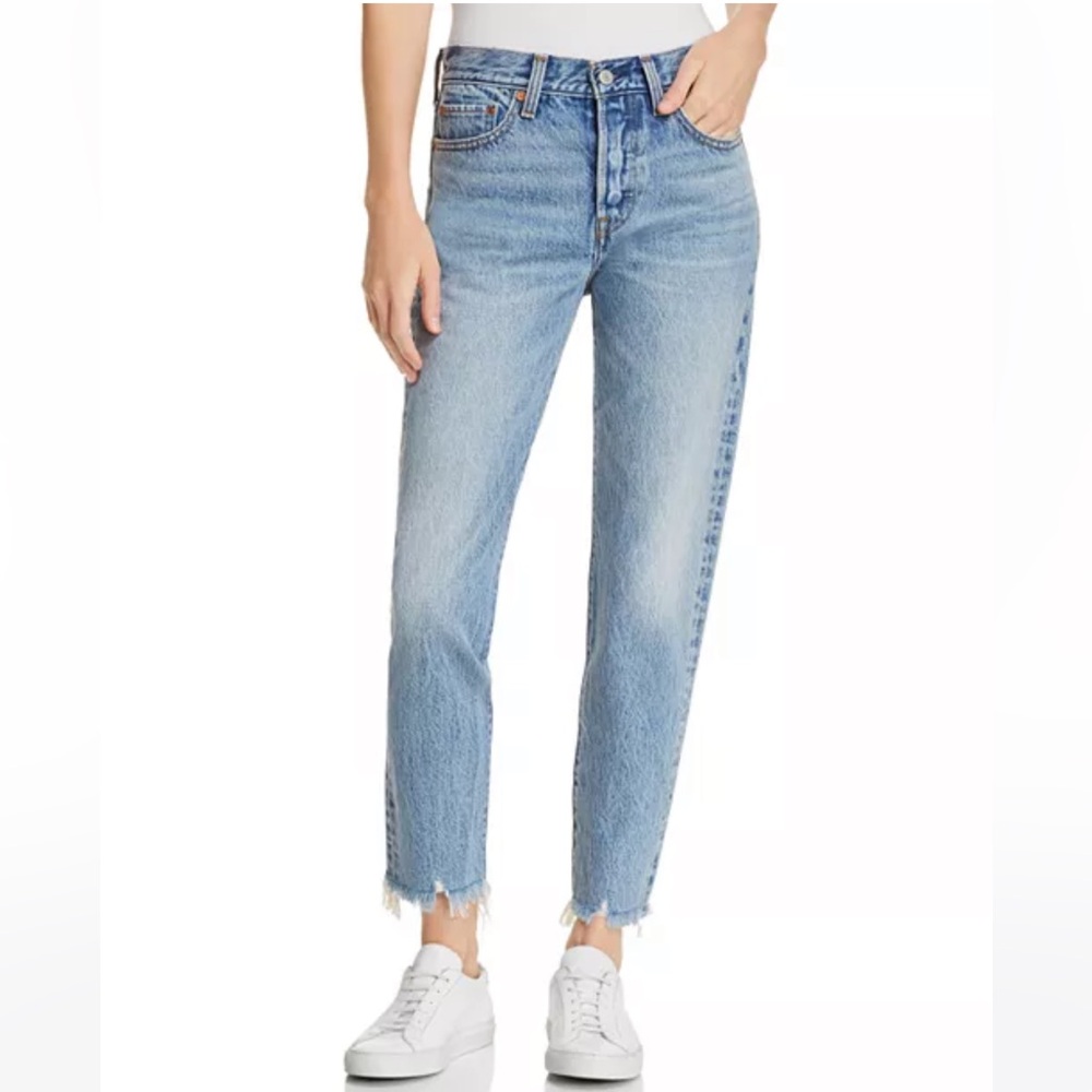 Wedgie Icon High Rise Fray Hem Straight Leg Ankle Jeans